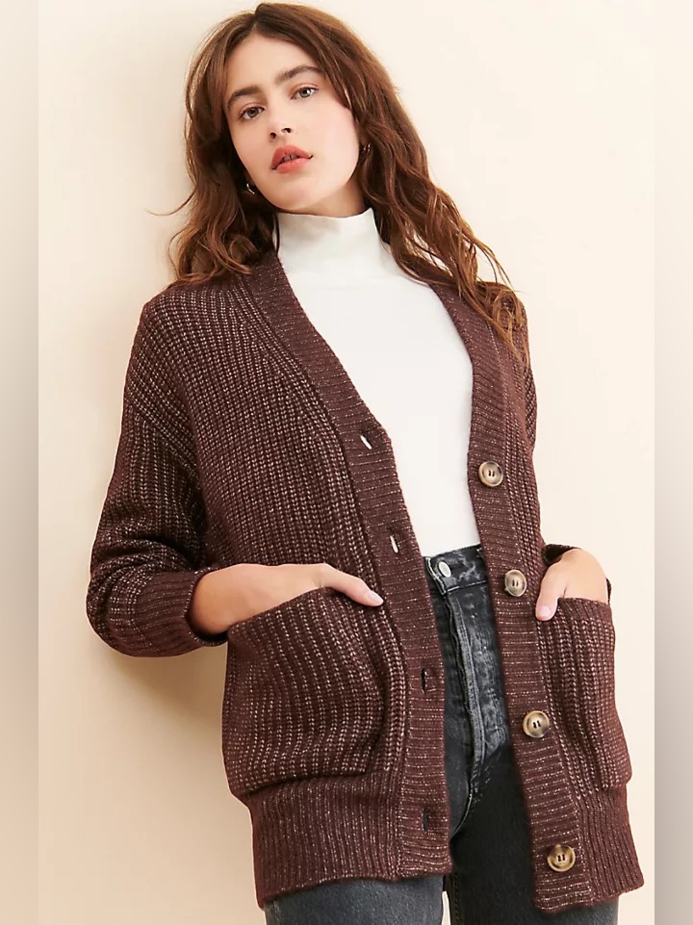 Steve Madden | Rayna oversized knit cardigan with front pockets